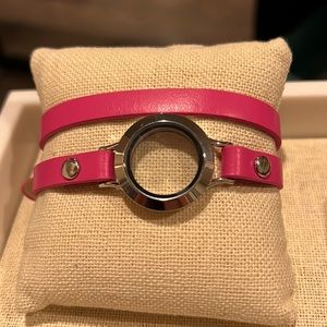 Origami Owl Pink and Silver Living Locket Wrap Bracelet